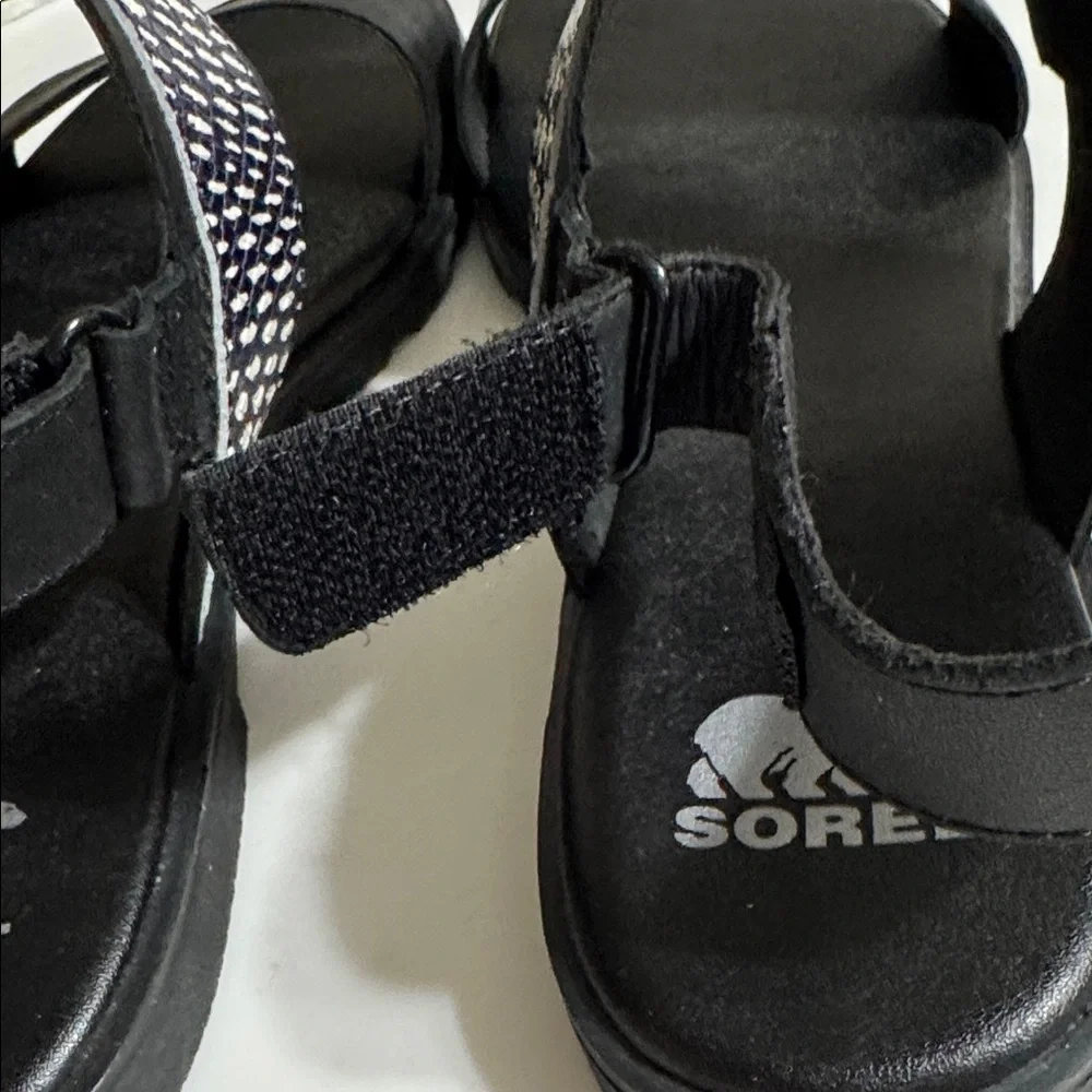 Sorel Black and White Patterned Sandals - Picture 4 of 9